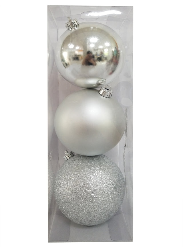 decorazione albero di natale - palline - rosso,oro e argento - 1 scatola da 3 palline per colore