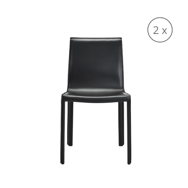 set di 2 sedie da pranzo lusaka nera