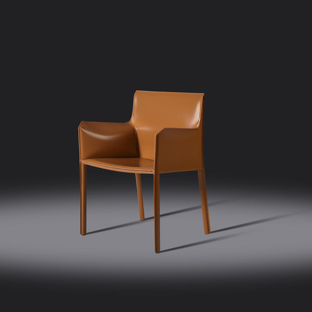 sedia da pranzo con braccioli lusaka marrone chiaro