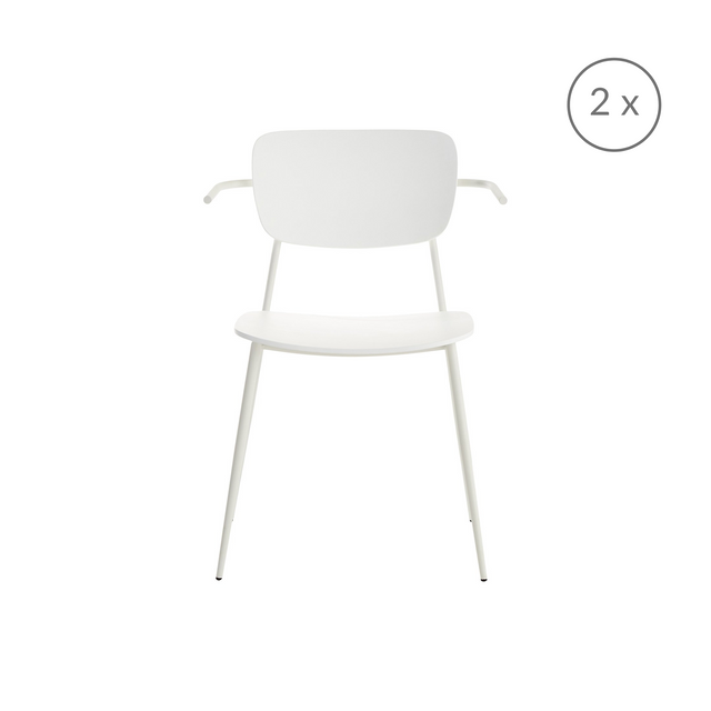 set di 2 sedie pavia bianca