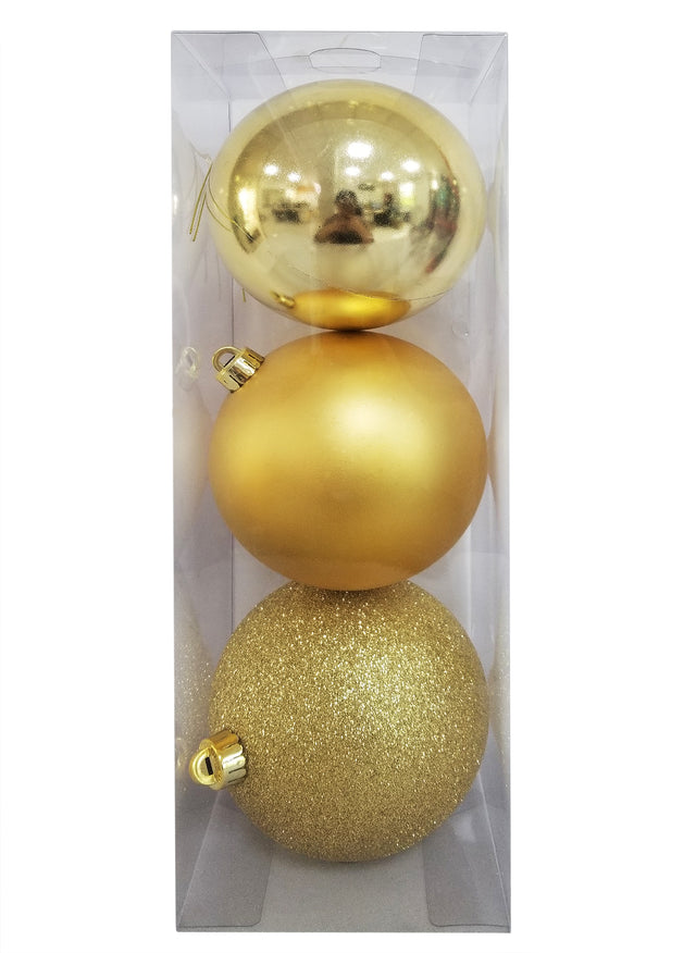 decorazione albero di natale - palline - rosso,oro e argento - 1 scatola da 3 palline per colore