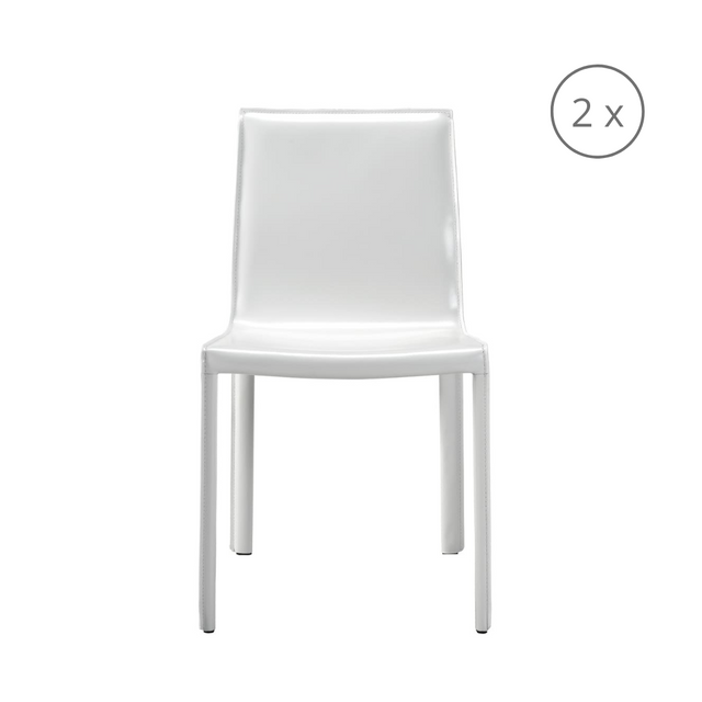 set of 2 lusaka dining chairs white