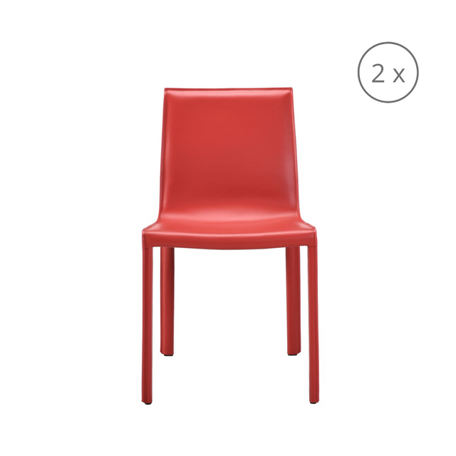 set di 2 sedie da pranzo lusaka rossa