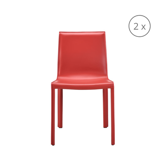 set of 2 lusaka dining chairs red