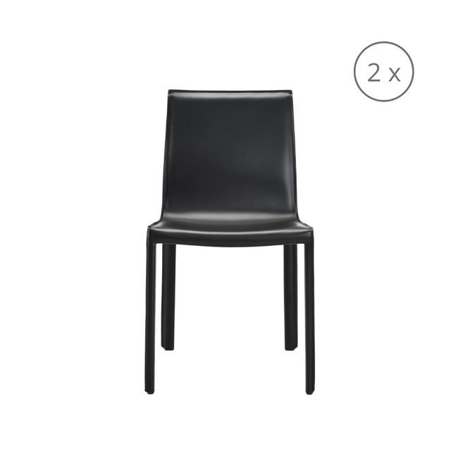 set of 2 lusaka dining chairs black