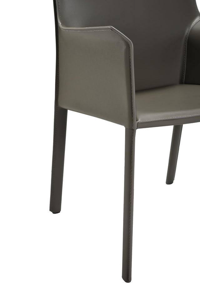 lusaka dining chair with armrests gray