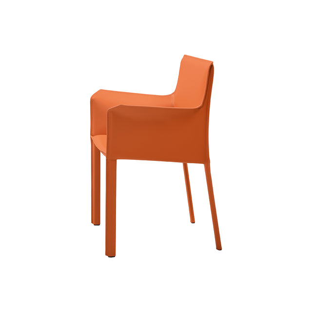 Lusaka orange dining chair with armrests
