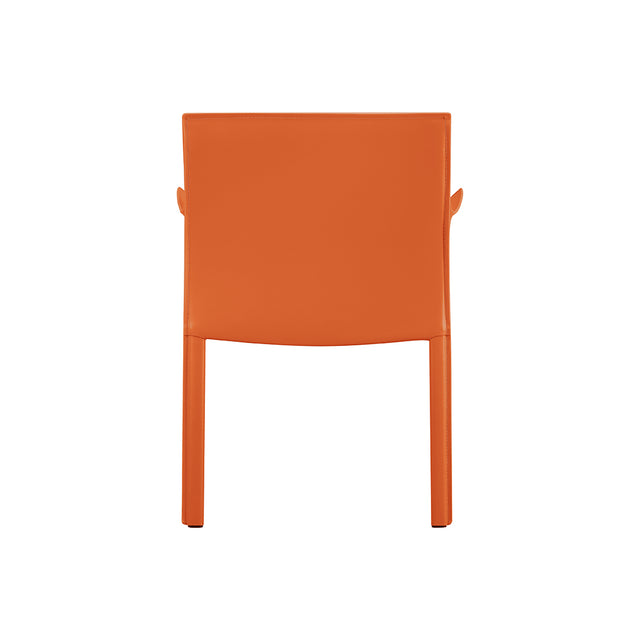 Lusaka orange dining chair with armrests