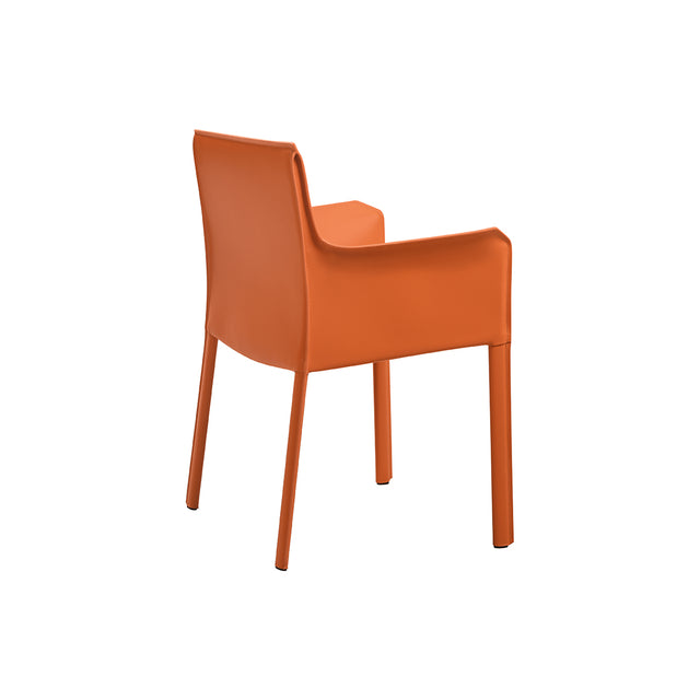 Lusaka orange dining chair with armrests