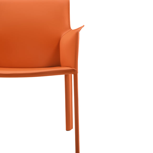 Lusaka orange dining chair with armrests