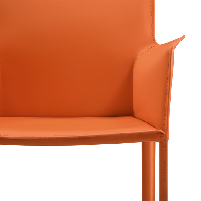 Lusaka orange dining chair with armrests