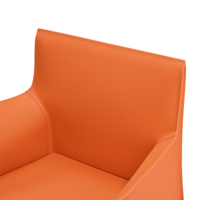 Lusaka orange dining chair with armrests