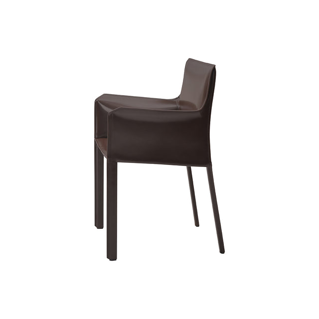 dark brown Lusaka dining chair with armrests
