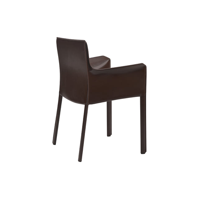 dark brown Lusaka dining chair with armrests