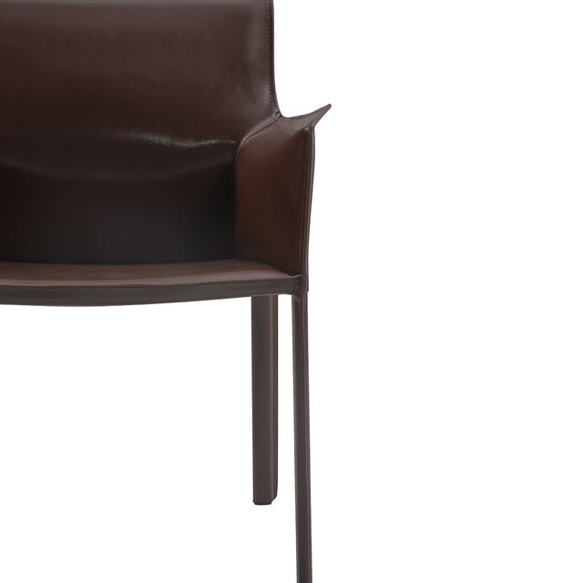 dark brown Lusaka dining chair with armrests
