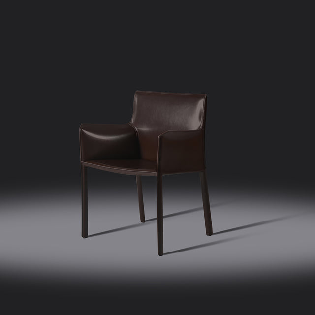 dark brown Lusaka dining chair with armrests