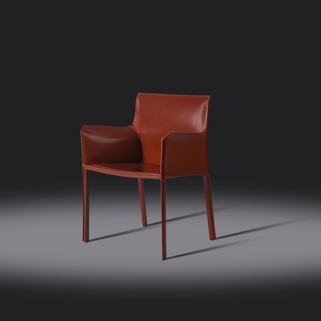 Lusaka burgundy dining chair with armrests