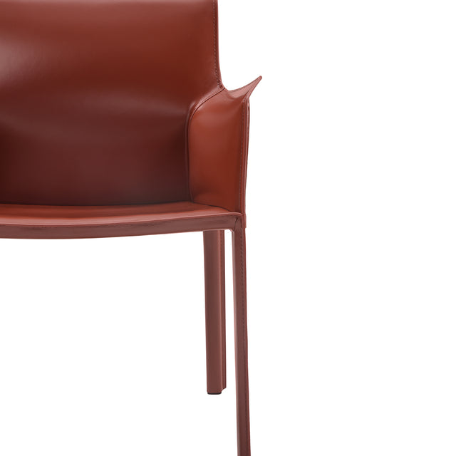 Lusaka burgundy dining chair with armrests
