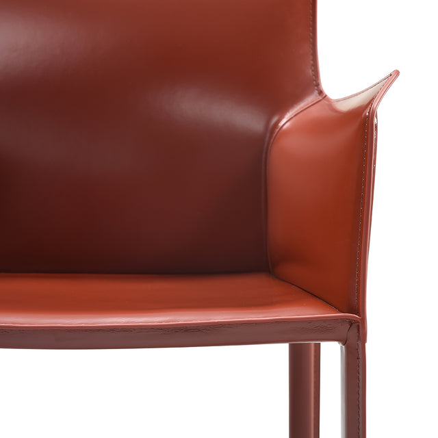 Lusaka burgundy dining chair with armrests