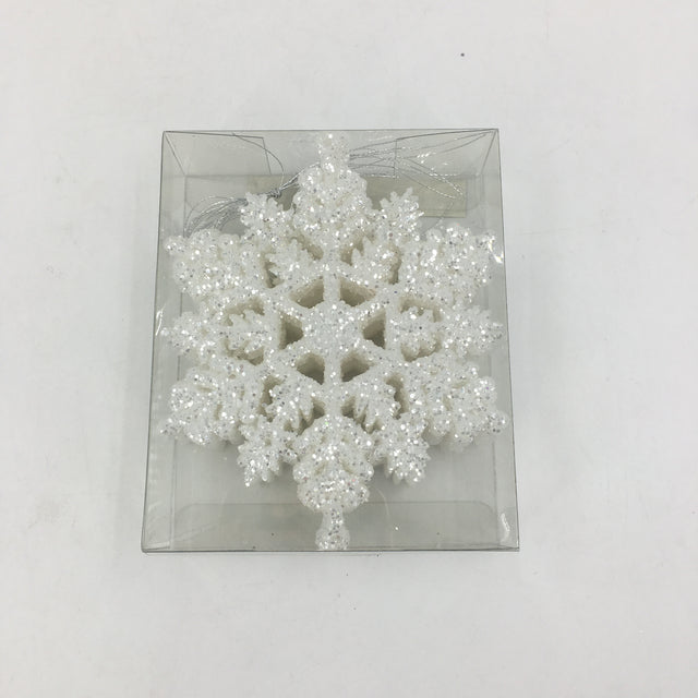 decorazione albero di natale - fiocco di neve - rosso,oro e argento - 1 scatola da 12 pz per colore