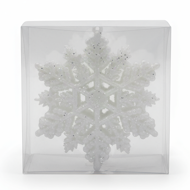 decorazione albero di natale - fiocco di neve - rosso,oro e argento - 1 scatola da 12 pz per colore