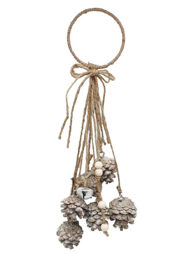 ghirlanda natalizia con pigne in juta - 43 cm