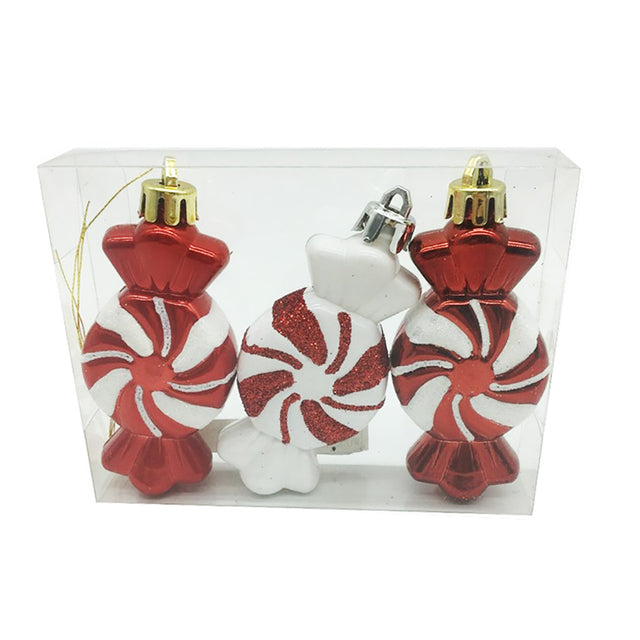 decorazione albero di natale - caramelle da appendere - 3 scatole da 3 pz