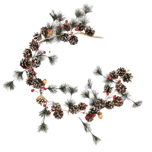ghirlanda natalizia con pigne e bacche - 100 cm