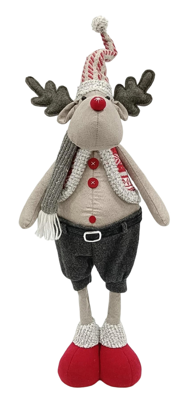 renna decorativa - rosso/grigio  - 1 pezzo