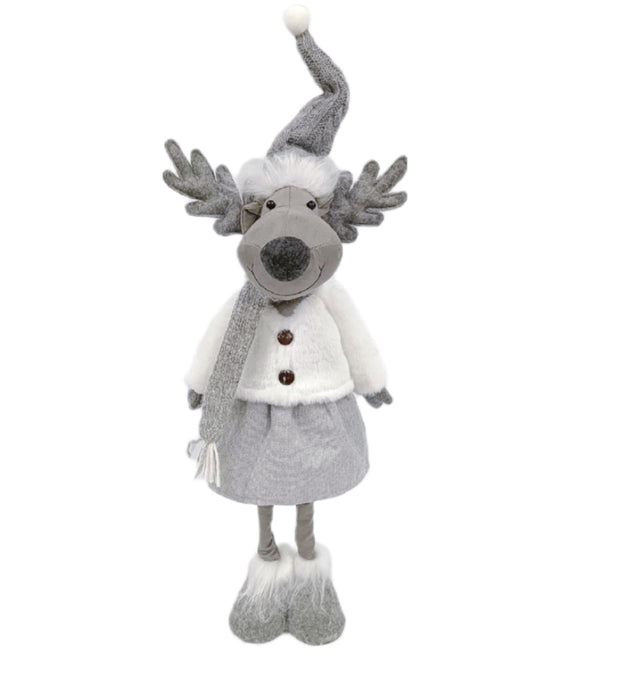 renna decorativa - grigio/bianco  -1 pezzo