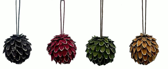 decorazione albero di natale - pigne naturali da appendere - 2 scatole da 4 pz