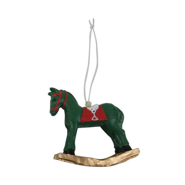decorazione albero di natale - cavallo a dondolo da appendere - set 6 pz