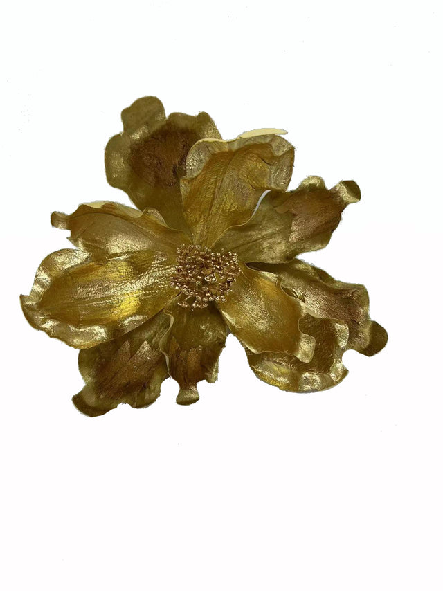 decorazione albero di natale - fiore natalizio con molletta e gancio - 2 pz