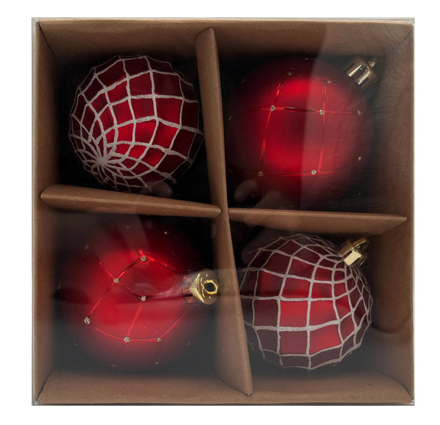 decorazione albero di natale - palline da appendere - 2 scatole da 4 pz