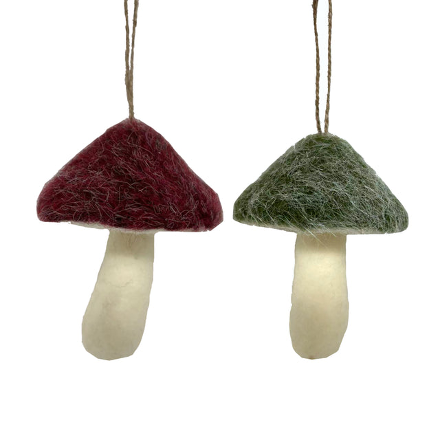 decorazione albero di natale - fughetto da appendere - rosso/bianco - bianco/verde - 2 pz