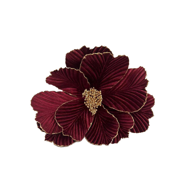 decorazione albero di natale - fiore natalizio con molletta e gancio - 2 pz