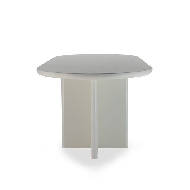 tavolo bianco effetto cemento